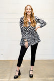 Long Sleeve Button Front Tunic