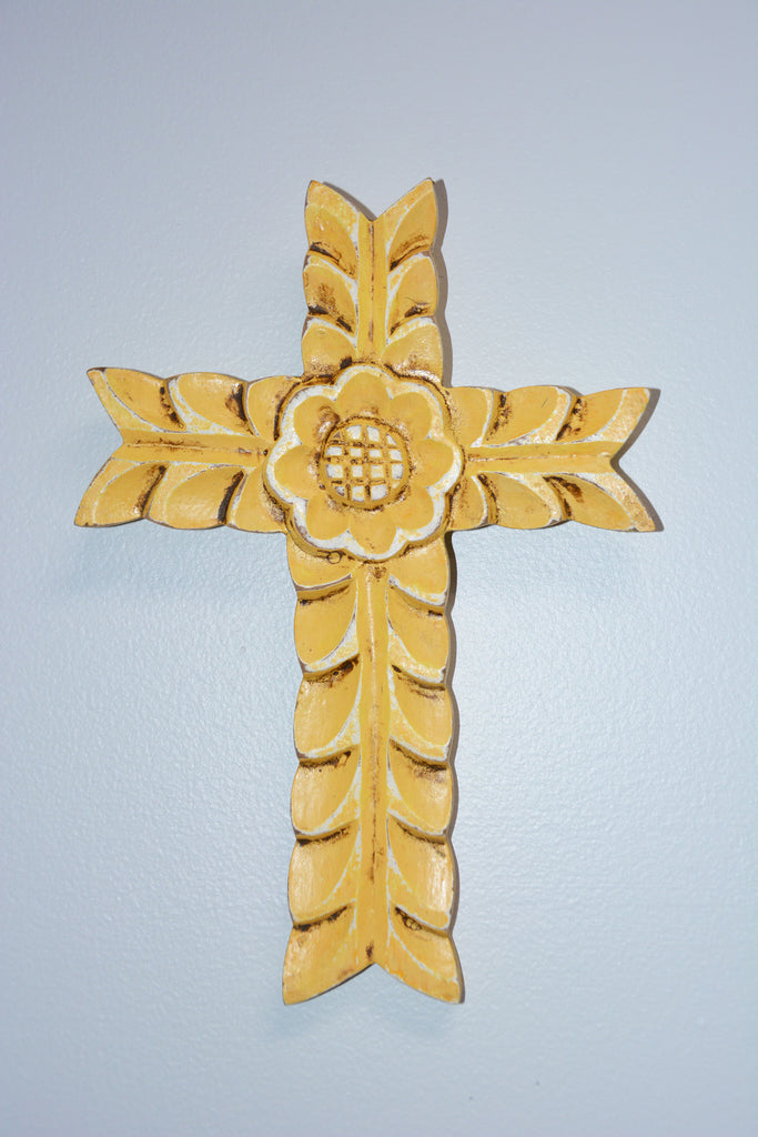 Wooden Flower Cross