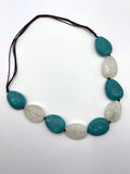 Turquoise Blue and White Necklace