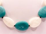 Turquoise Blue and White Necklace