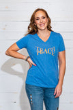 Ladies Teach Peace T-Shirt - Medium Blue