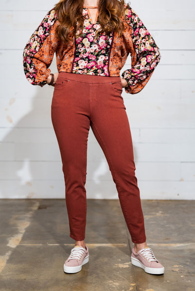 Wine Pull-On Jeans