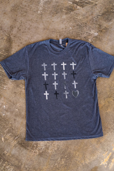 Mens/Unisex Cross and Heart