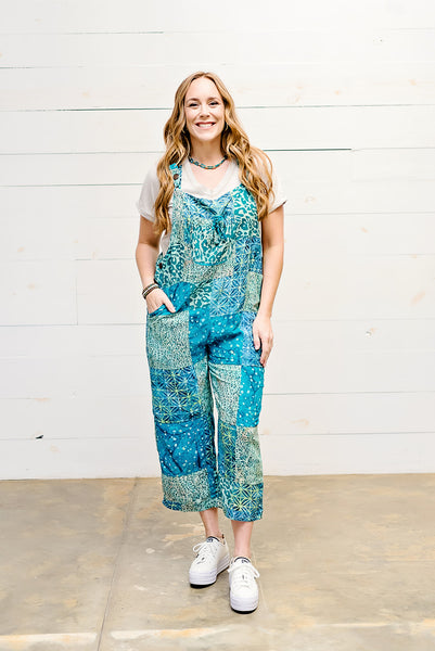 Patchwork Jumpsuit - Teal Batik