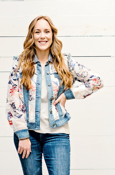 Denim Jacket with Embroidery