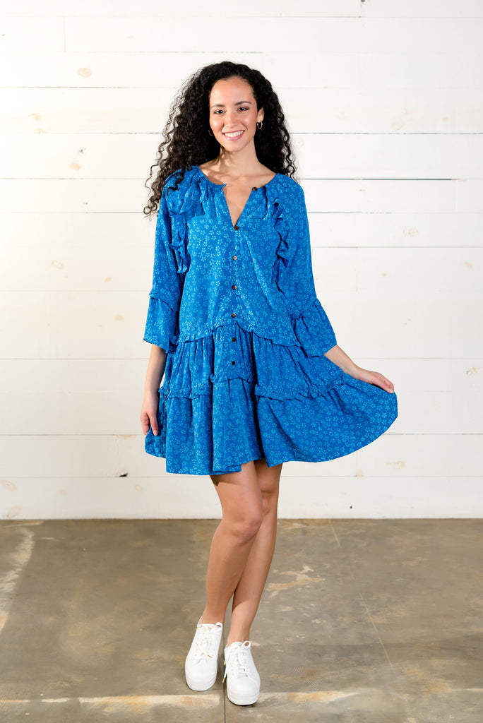 Ruffled Dress with Buttons